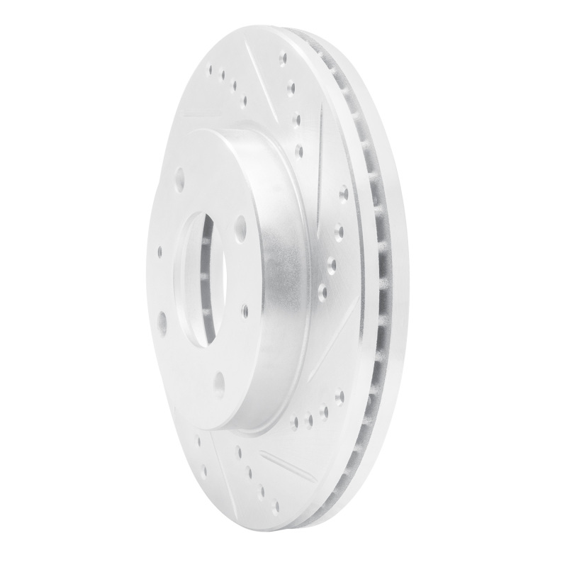 Hyundai Sonata Brake Rotor (1) - Front Right - R1 Concepts - Drilled & Slotted - Silver - `01-`03